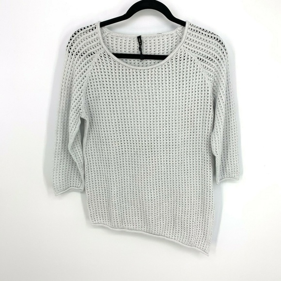 rag & bone Sweaters - Rag&Bone Open Knit 3/4Sleeve Asymmetrical Pullover